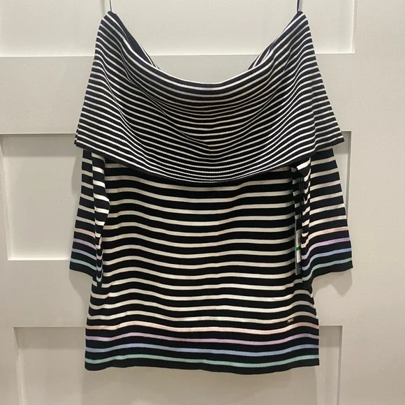 Tommy Hilfiger stripped off the shoulder sweater - Picture 3 of 9